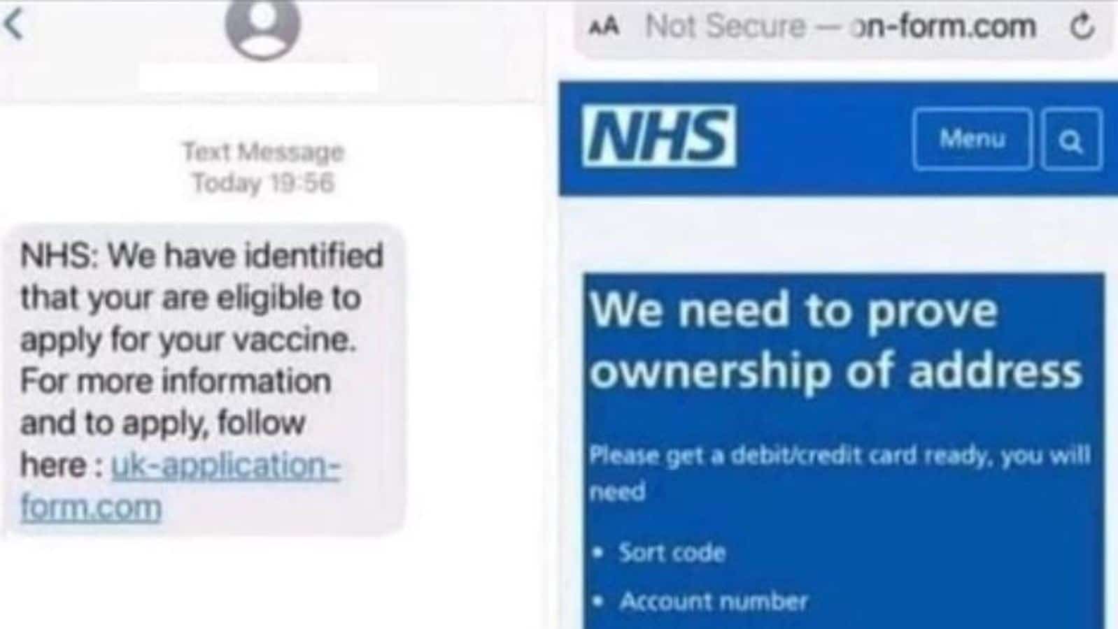 إنجلترا: رسائل مزيفة من NHS تطالب الناس بمعلوماتهم المصرفية مقابل لقاح كورونا