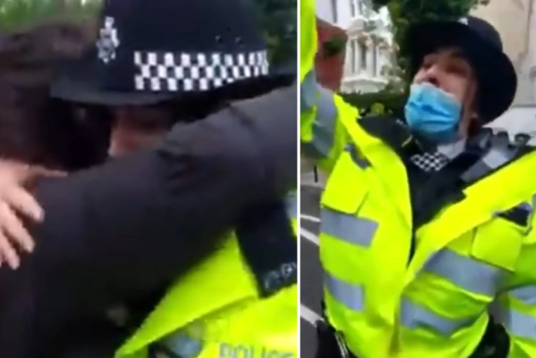 الشرطة تحقق مع ضابطة صاحت حرروا فلسطين في لندن (فيديو)