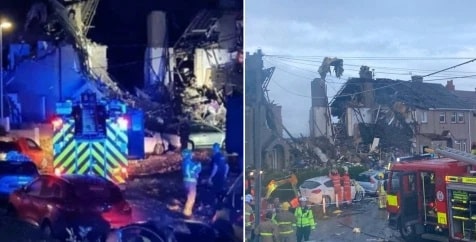 مصرع طفل وإصابة أربعة في انفجار هائل بإنجلترا